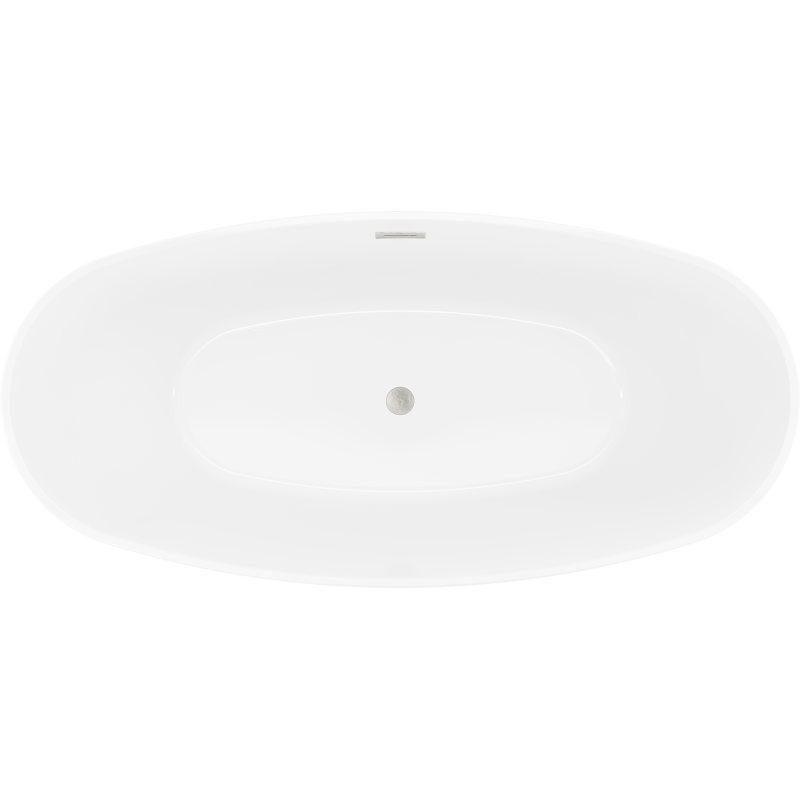 Mexen Lira vapaasti seisova kylpyamme kuvio 170 x 80 cm, valkoinen/musta, harjattu nikkeli ylite - 52831708075-97