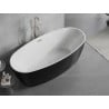 Mexen Lira freistehende Badewanne Muster 170 x 80 cm, weiß/schwarz, Überlauf gebürsteter Nickel - 52831708075-97