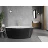 Mexen Lira freistehende Badewanne Muster 170 x 80 cm, weiß/schwarz, Überlauf gebürsteter Nickel - 52831708075-97