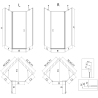 Mexen Mist asymmetrical pivot shower cabin pentagonal 90 x 100 cm, transparent, brushed copper - 8A8-090-100-65-00