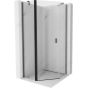 Mexen Mist vijfhoekige douchecabine met openslaande deur 80 x 80 cm, transparant, zwart - 8A8-080-080-70-00