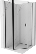 Mexen Mist cabine de douche pentagonale pivotante 80 x 80 cm, transparente, noire - 8A8-080-080-70-00