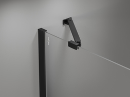 Mexen Mist fünfeckige asymmetrische Duschkabine mit Schwingtür 80 x 90 cm, transparent, schwarz - 8A8-080-090-70-00