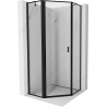 Mexen Mist cabine de duche pentagonal articulada esquerda 80 x 80 cm, moldura preta, preta - 8A8-080-080-70-70-L