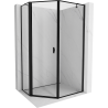 Mexen Mist cabine de douche pentagonale asymétrique pivotante gauche 80 x 90 cm, cadre noir, noir - 8A8-080-090-70-70-L
