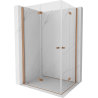 Mexen Mist-F Duo cabine de douche pliante gauche 95 x 85 cm, transparent, cuivre brossé - 8A6-095L-085P-65-00