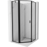 Mexen Mist cabine de douche pentagonale pivotante gauche 100 x 100 cm, cadre noir, noir - 8A8-100-100-70-70-L