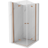 Mexen Mist-F Duo Faltdusche 90 x 90 cm, transparent, gebürstetes Kupfer - 8A6-090L-090P-65-00