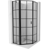 Mexen Mist pentagonal swing left shower cabin 100 x 100 cm, black grid, black - 8A8-100-100-70-77-L