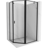 Mexen Mist pentagonal asymmetrical shower enclosure, right door 100 x 80 cm, black frame, black - 8A8-100-080-70-70-P