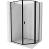 Mexen Mist cabine de duche pentagonal assimétrica de abrir direita 80 x 90 cm, moldura preta, preto - 8A8-080-090-70-70-P