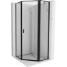 Mexen Mist pentagonal shower cabin right hinge 100 x 100 cm, black frame, black - 8A8-100-100-70-70-P