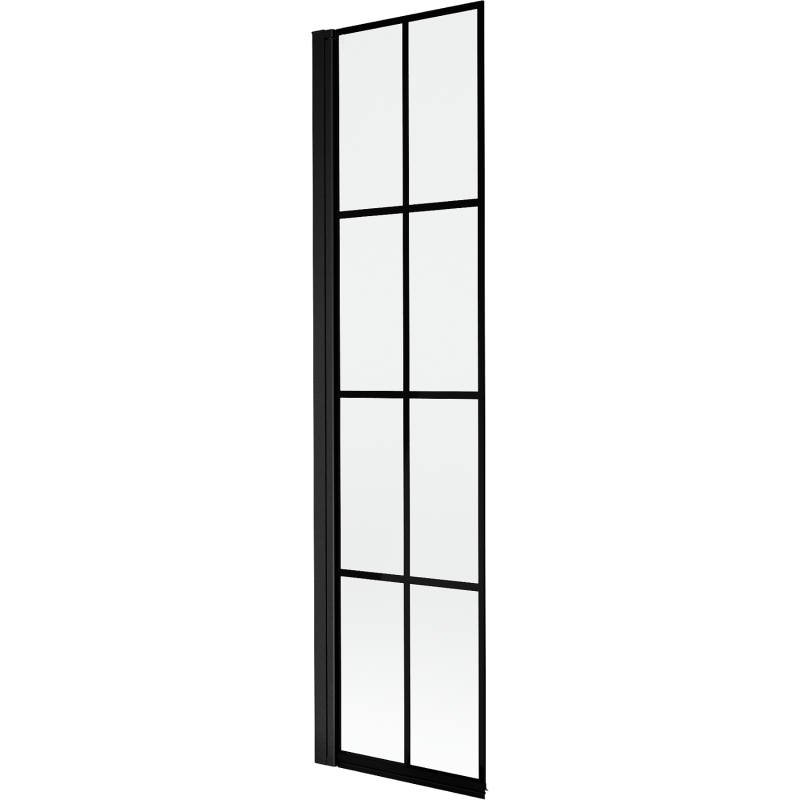 Mexen Mist parawan nawannowy 1-skrzydłowy lewy 50 x 150 cm, czarna kratka, czarny - 8A9-050-001-70-77-L