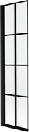 Mexen Mist badscherm 1-delig links 50 x 150 cm, zwart raster, zwart - 8A9-050-001-70-77-L