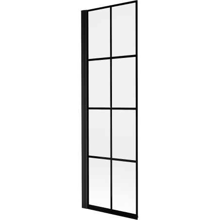 Mexen Mist douchewand 1-vleugelig links 60 x 150 cm, zwarte ruit, zwart - 8A9-060-001-70-77-L