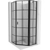 Mexen Mist Pentagonal Right-Hand Hinged Shower Cabin 90 x 90 cm, Black Grid, Black - 8A8-090-090-70-77-P