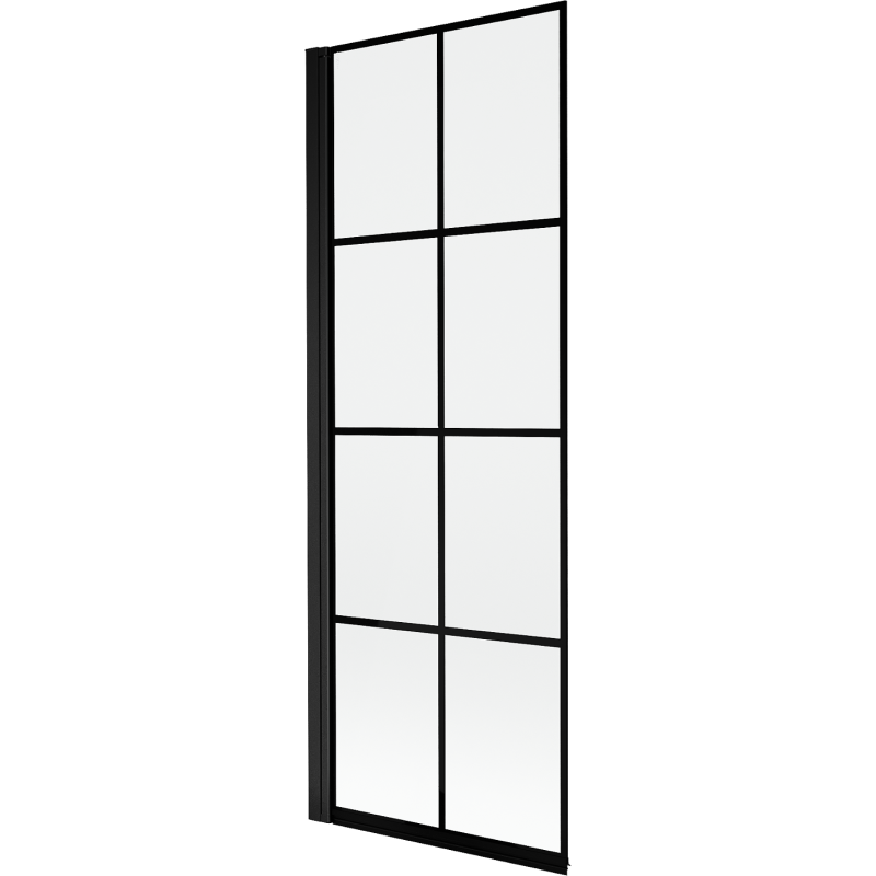 Mexen Mist Duschwand 1-flügelig links 70 x 150 cm, schwarzes Gitter, schwarz - 8A9-070-001-70-77-L
