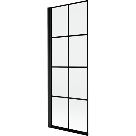 Mexen Mist parawan nawannowy 1-skrzydłowy lewy 70 x 150 cm, czarna kratka, czarny - 8A9-070-001-70-77-L
