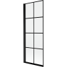 Mexen Mist Duschwand 1-flügelig links 70 x 150 cm, schwarzes Gitter, schwarz - 8A9-070-001-70-77-L