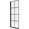 Mexen Mist vannitoa dušiparun ühesuunaline vasak 70 x 150 cm, must ruudustik, must - 8A9-070-001-70-77-L