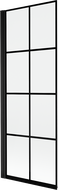 Mexen Mist biombo de banho de 1 painel esquerdo 70 x 150 cm, grade preta, preto - 8A9-070-001-70-77-L