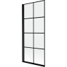 Mexen Mist parawan nawannowy 1-skrzydłowy lewy 80 x 150 cm, czarna kratka, czarny - 8A9-080-001-70-77-L