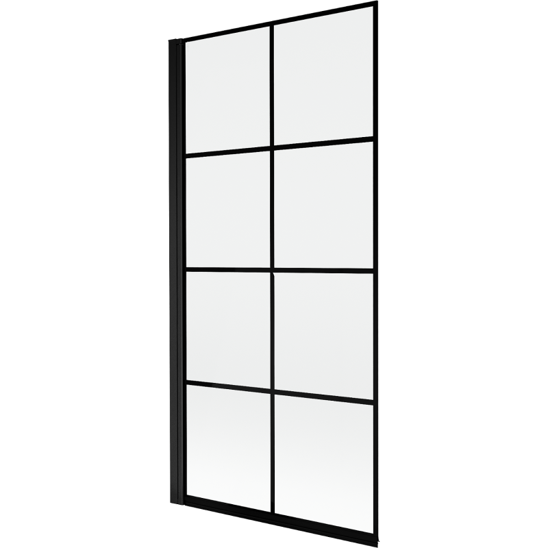 Mexen Mist douchewand 1-delige links 90 x 150 cm, zwart raster, zwart - 8A9-090-001-70-77-L