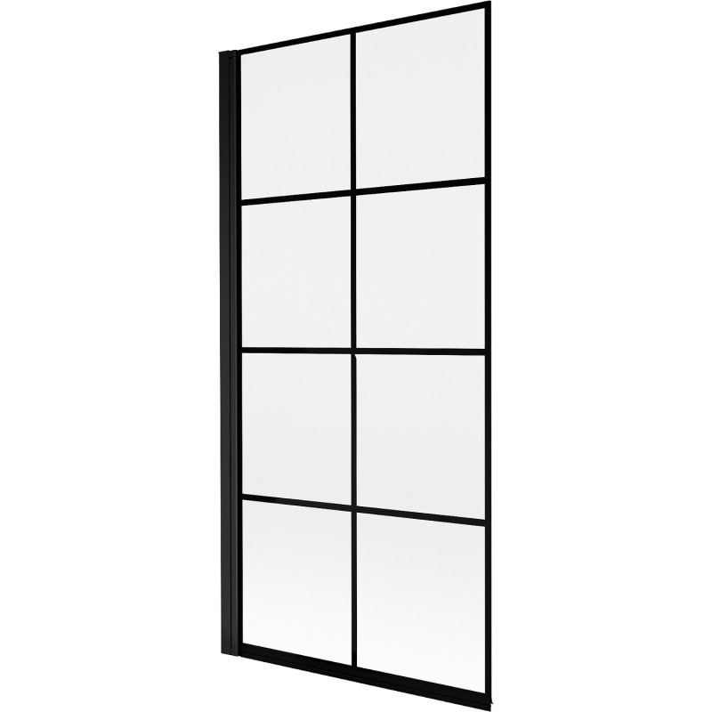 Mexen Mist vannisein, vasak, 1-osaline, 90 x 150 cm, must ruudustik, must - 8A9-090-001-70-77-L