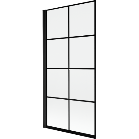 Mexen Mist douchewand 1-delige links 90 x 150 cm, zwart raster, zwart - 8A9-090-001-70-77-L