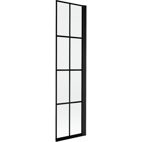 Mexen Mist parawan nawannowy 1-skrzydłowy prawy 50 x 150 cm, czarna kratka, czarny - 8A9-050-001-70-77-P