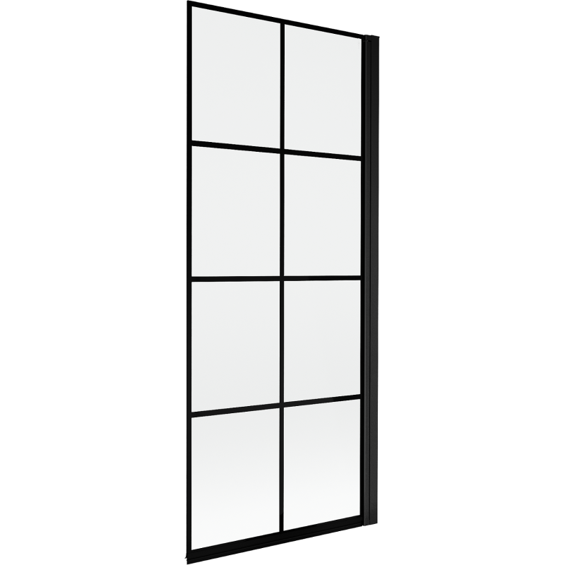 Mexen Mist Duschabtrennung 1-flügelig rechts 80 x 150 cm, schwarzes Raster, schwarz - 8A9-080-001-70-77-P