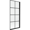 Mexen Mist Duschabtrennung 1-flügelig rechts 80 x 150 cm, schwarzes Raster, schwarz - 8A9-080-001-70-77-P