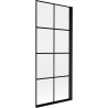 Mexen Mist parawan nawannowy 1-skrzydłowy prawy 80 x 150 cm, czarna kratka, czarny - 8A9-080-001-70-77-P