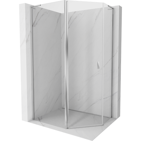 Mexen Mist L pentagonal asymmetric hinged shower cabin 90 x 80 cm, transparent, chrome - 8A8L-090-080-01-00