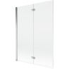 Mexen Mist paratia per vasca da bagno a 2 ante sinistra 130 x 150 cm, trasparente, cromo - 8A9-130-002-01-00-L