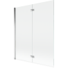 Mexen Mist kaheukseline vasak vannitoa paravana 140 x 150 cm, läbipaistev, kroom - 8A9-140-002-01-00-L