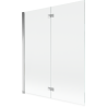 Mexen Mist parawan nawannowy 2-skrzydłowy lewy 140 x 150 cm, transparent, chrom - 8A9-140-002-01-00-L