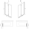 Paroi de douche Mexen Mist 2 volets droite 140 x 150 cm, transparent, chrome - 8A9-140-002-01-00-P