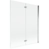 Mexen Mist paravan za kadu s dvokrilnim vratima desni 140 x 150 cm, proziran, krom - 8A9-140-002-01-00-P