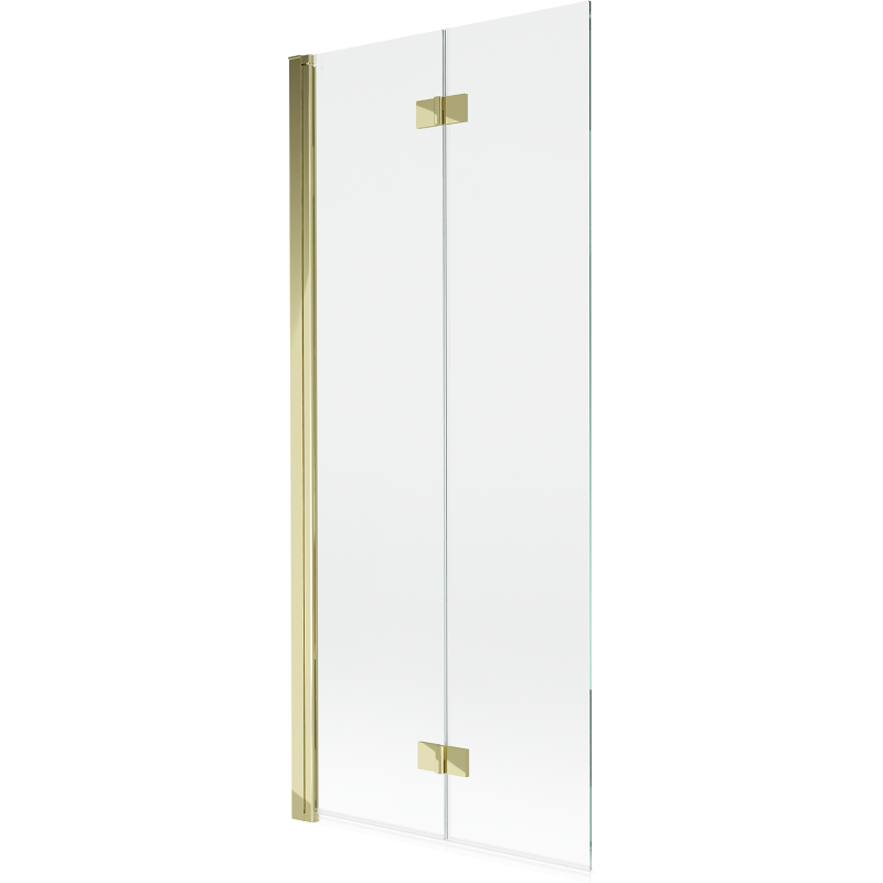 Mexen Mist badwand 2-delig links 80 x 150 cm, transparant, goud - 8A9-080-002-50-00-L