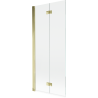 Mexen Mist badwand 2-delig links 80 x 150 cm, transparant, goud - 8A9-080-002-50-00-L