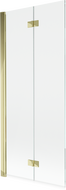 Mexen Mist badwand 2-delig links 80 x 150 cm, transparant, goud - 8A9-080-002-50-00-L