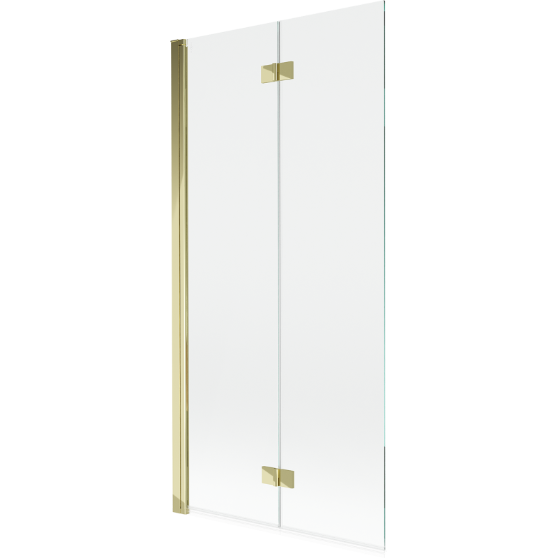 Mexen Mist Duschwand 2-flügelig links 90 x 150 cm, transparent, golden - 8A9-090-002-50-00-L