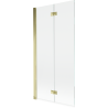 Mexen Mist mampara de ducha de 2 paneles izquierdo 90 x 150 cm, transparente, dorado - 8A9-090-002-50-00-L