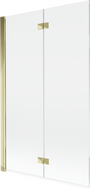 Mexen Mist badwand 2-delig links 110 x 150 cm, transparant, goud - 8A9-110-002-50-00-L