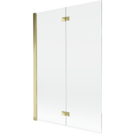 Mexen Mist δίφυλλη αριστερή οθόνη μπανιέρας 120 x 150 cm, διάφανη, χρυσή