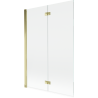 Mexen Mist 2-delad vänsterhandlad duschskärm 120 x 150 cm, transparent, guld - 8A9-120-002-50-00-L