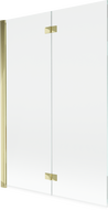 Mexen Mist douchewand 2-delig links 120 x 150 cm, transparant, goud - 8A9-120-002-50-00-L