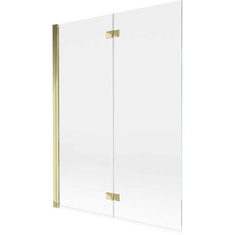 Mexen Mist 2-krilni levi kadni zaslon 130 x 150 cm, prozoren, zlati - 8A9-130-002-50-00-L