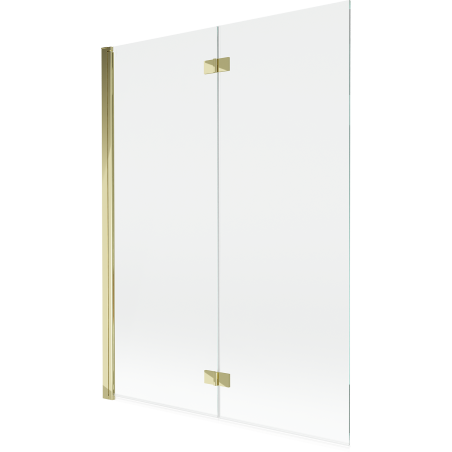 Mexen Mist dvodijelna lijeva tuš paravana 130 x 150 cm, prozirna, zlatna - 8A9-130-002-50-00-L